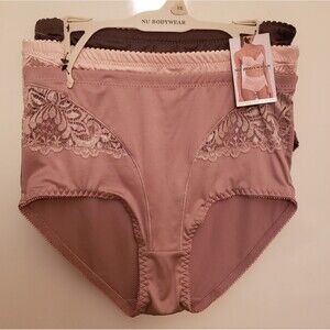 Womens Nu Bodywear Lingerie Set of 3 Sz 1X Gunmetal Peach Taupe Lace Accents NWT